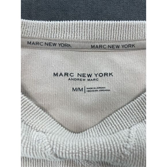 Andrew Marc Pullover Sweatshirt Mens M Beige Textured Casual Minimal Soft - Picture 3 of 8